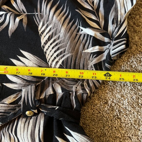 Torrid Rayon Slub Button Front Collared Short Sleeve Belted Tropical Dress Sz 1 - Picture 8 of 10